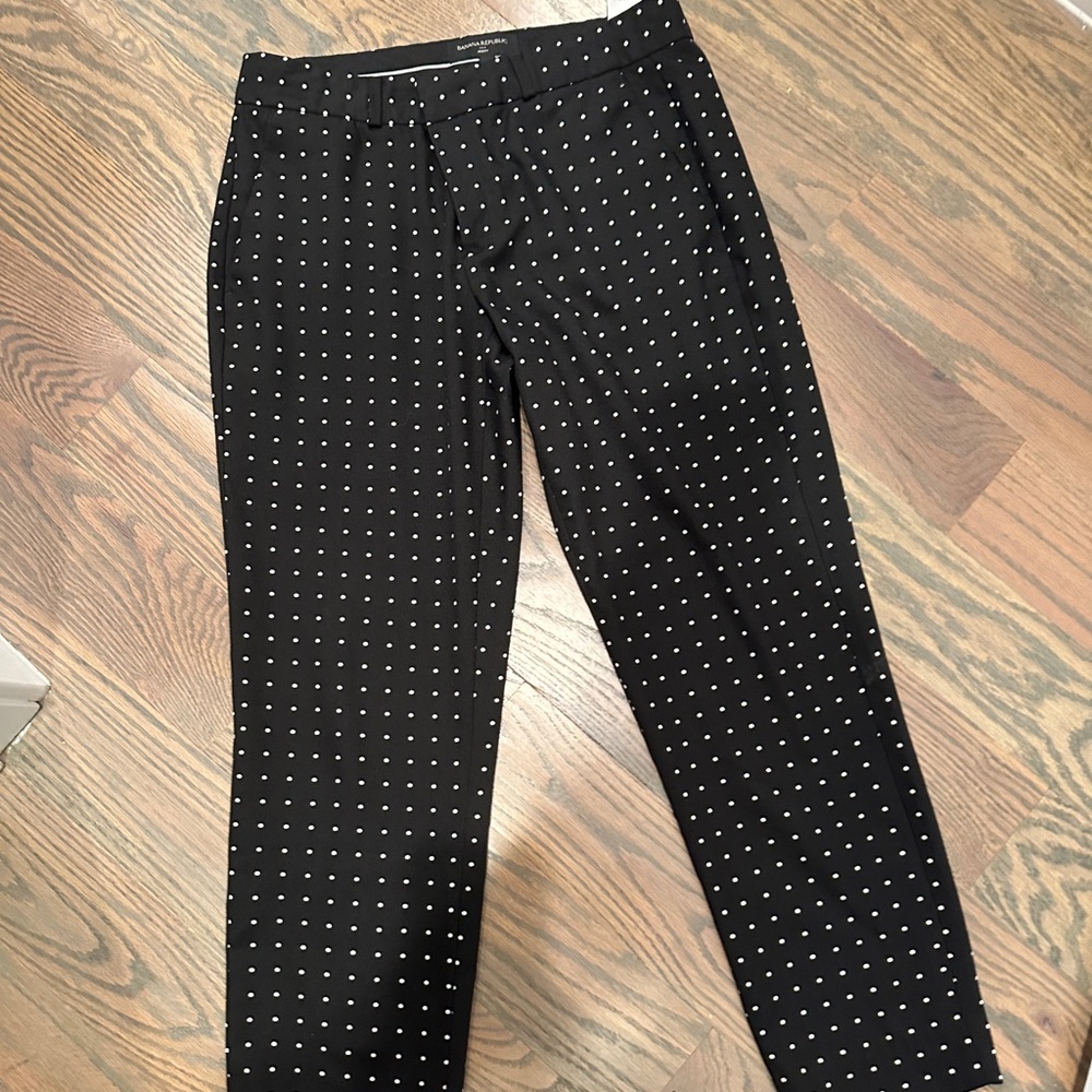 Banana Republic Black Polka Dot Slacks - Size 4
